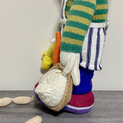 Vintage Jean Greenhowe Hand Knitted XXL Large Butcher Clown Plush Soft Toy Rare