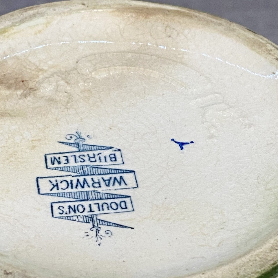 Antique Doulton Warwick Burslem Vase 1882 - 1902 Mark Floral Eagle Handled Rare