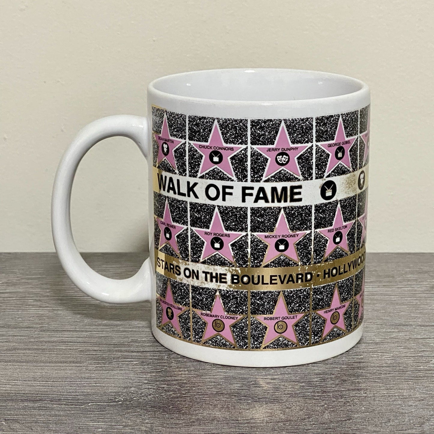 Vintage Hollywood Walk Of Fame Coffee Mug Tea Cup 1992 Famous Stars Celebrities