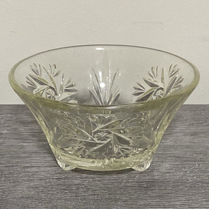 Vintage Small Pressed Glass Fruit Dessert Bowl Art Deco Footed Bonbon Sweet Dish