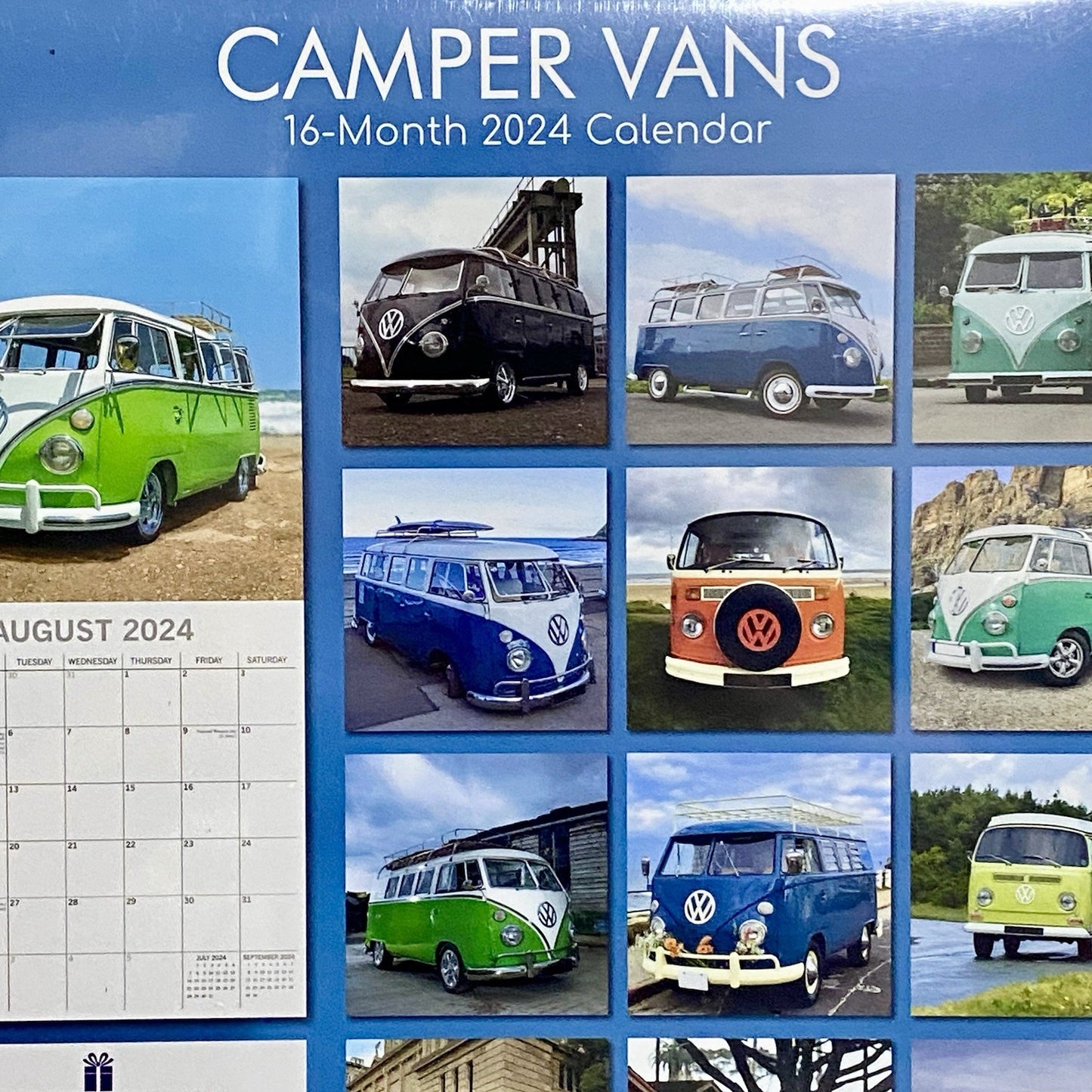 2024 Camper Vans Calendar Hippie Van Volkswagen Wall Hanging Art Deco Prints