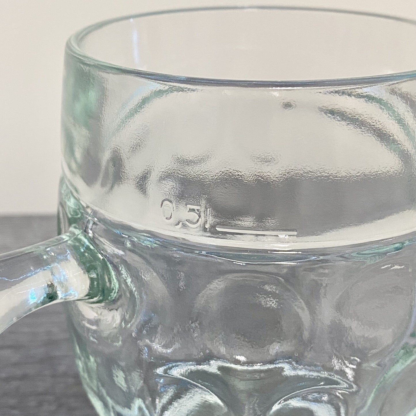 Traditional Dimple Pint Heavy Lager Beer Pub Mug Glass & Handle SB Austria Rare