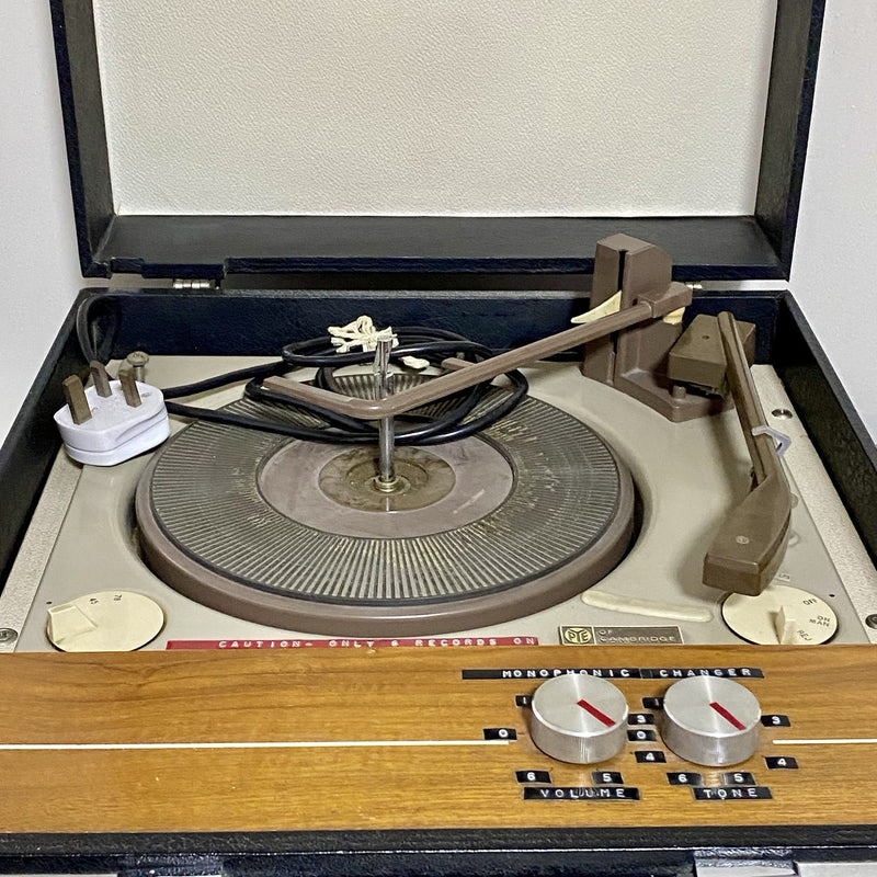 Vintage Ekco Pye Of Cambridge Record Player In Case 1960s Missing Foot Rare