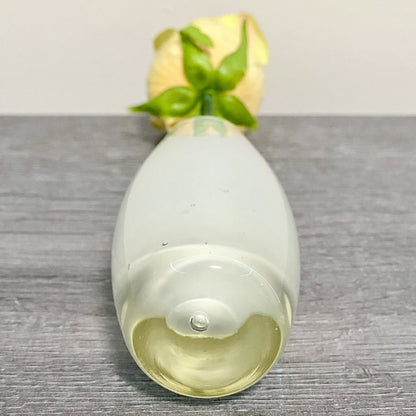 Small Artificial Rose Flower In Small Round Glass Vase All In One Decorative