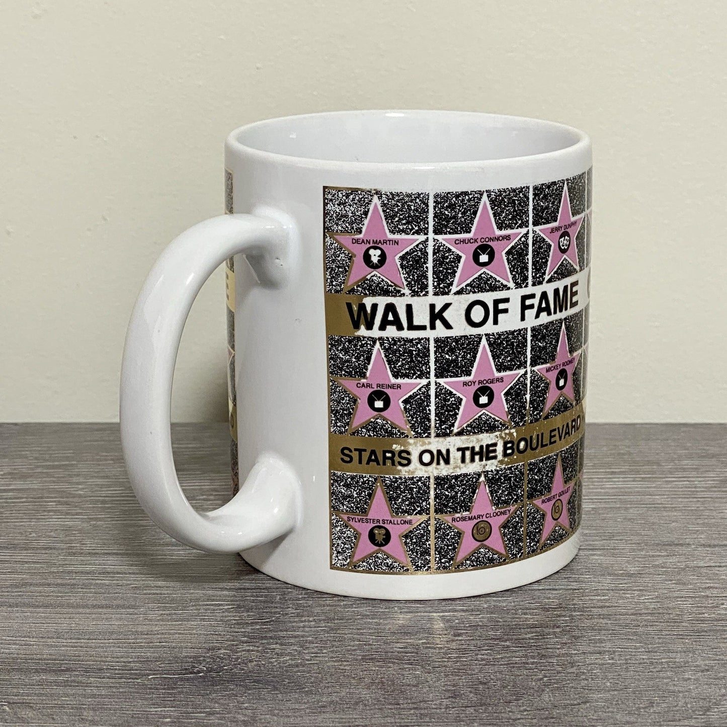 Vintage Hollywood Walk Of Fame Coffee Mug Tea Cup 1992 Famous Stars Celebrities