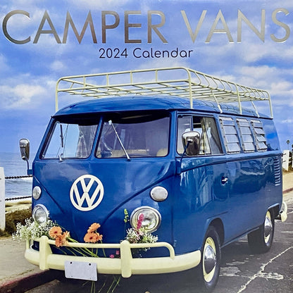 2024 Camper Vans Calendar Hippie Van Volkswagen Wall Hanging Art Deco Prints
