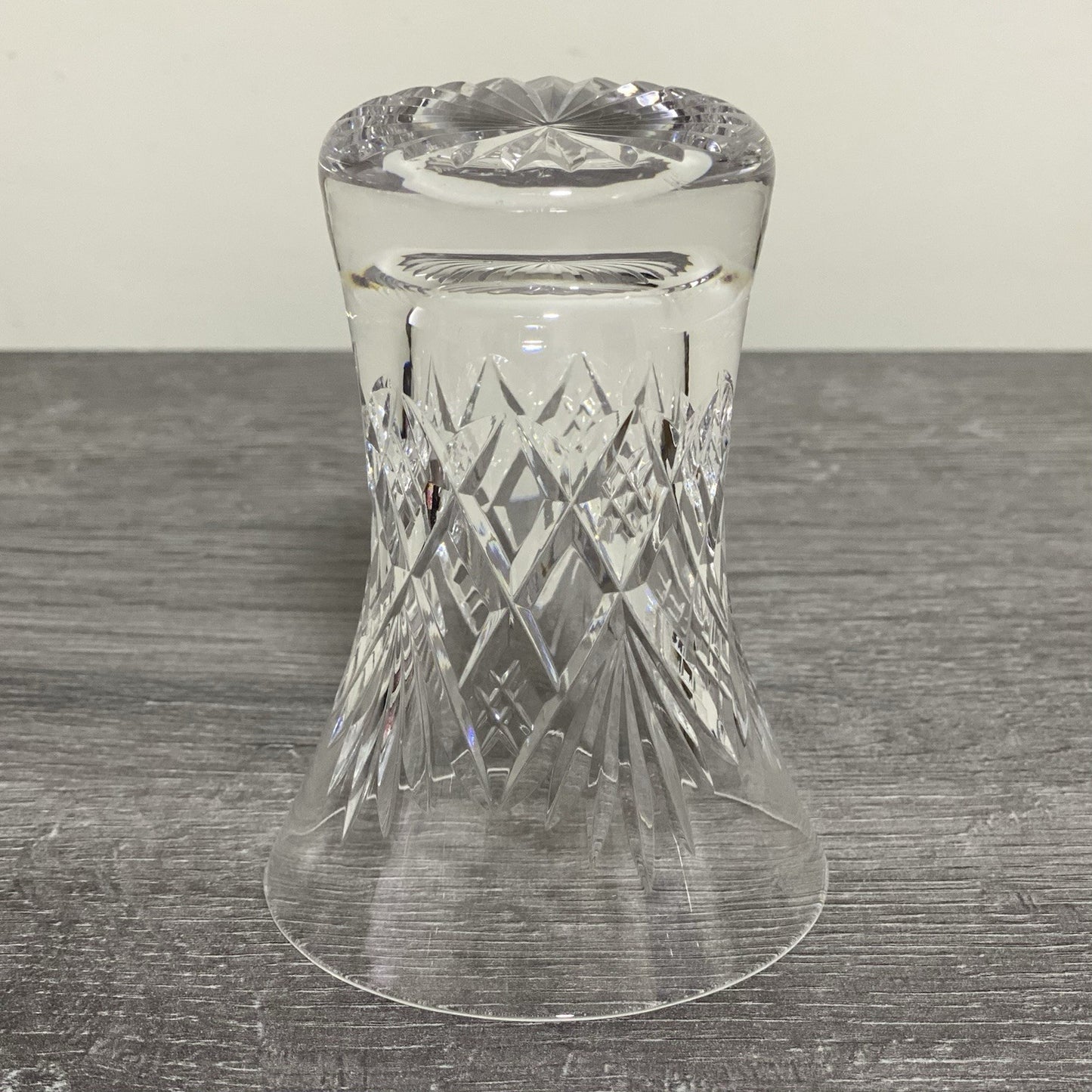 Vintage Small Round Cut Crystal Glass Vase Art Deco Diamond Pattern Retro Style