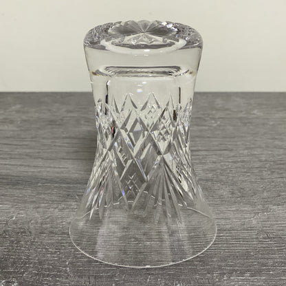 Vintage Small Round Cut Crystal Glass Vase Art Deco Diamond Pattern Retro Style