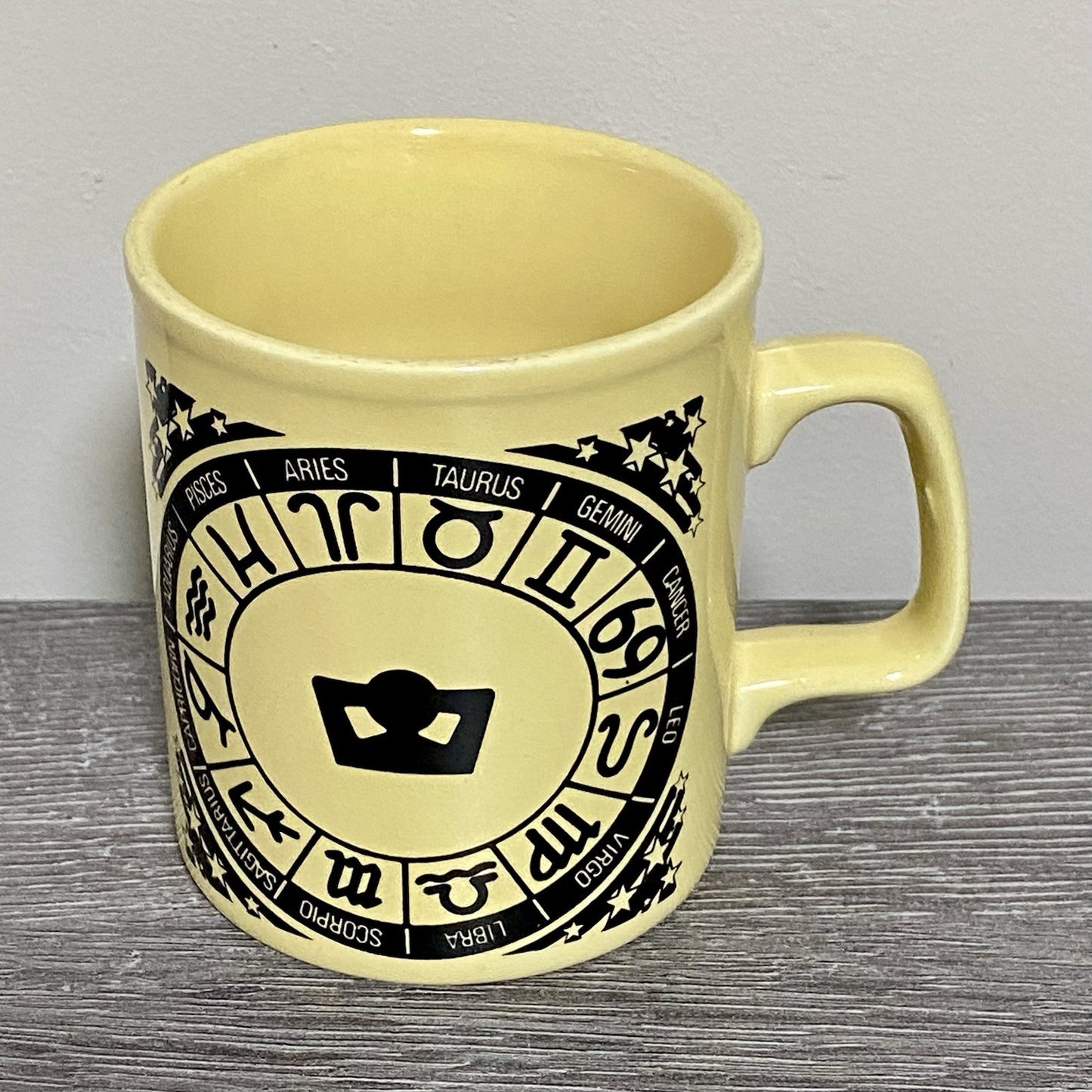 Vintage Astrological Zodiac Coffee Mug 1970s Retro Tea Cup Made In England Rare