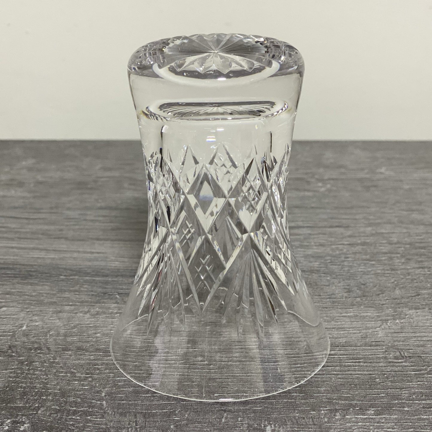 Vintage Small Round Cut Crystal Glass Vase Art Deco Diamond Pattern Retro Style