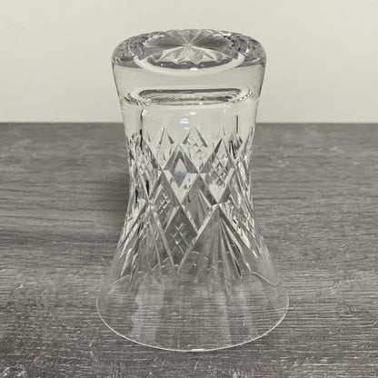 Vintage Small Round Cut Crystal Glass Vase Art Deco Diamond Pattern Retro Style