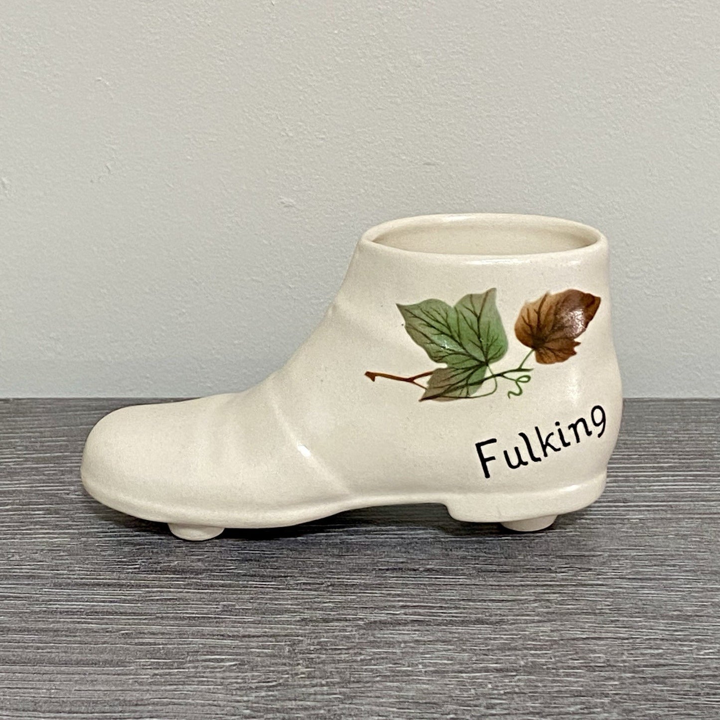 Vintage Small Ceramic Boot Shoe Fulking New Devon Pottery Collectible VGC Rare
