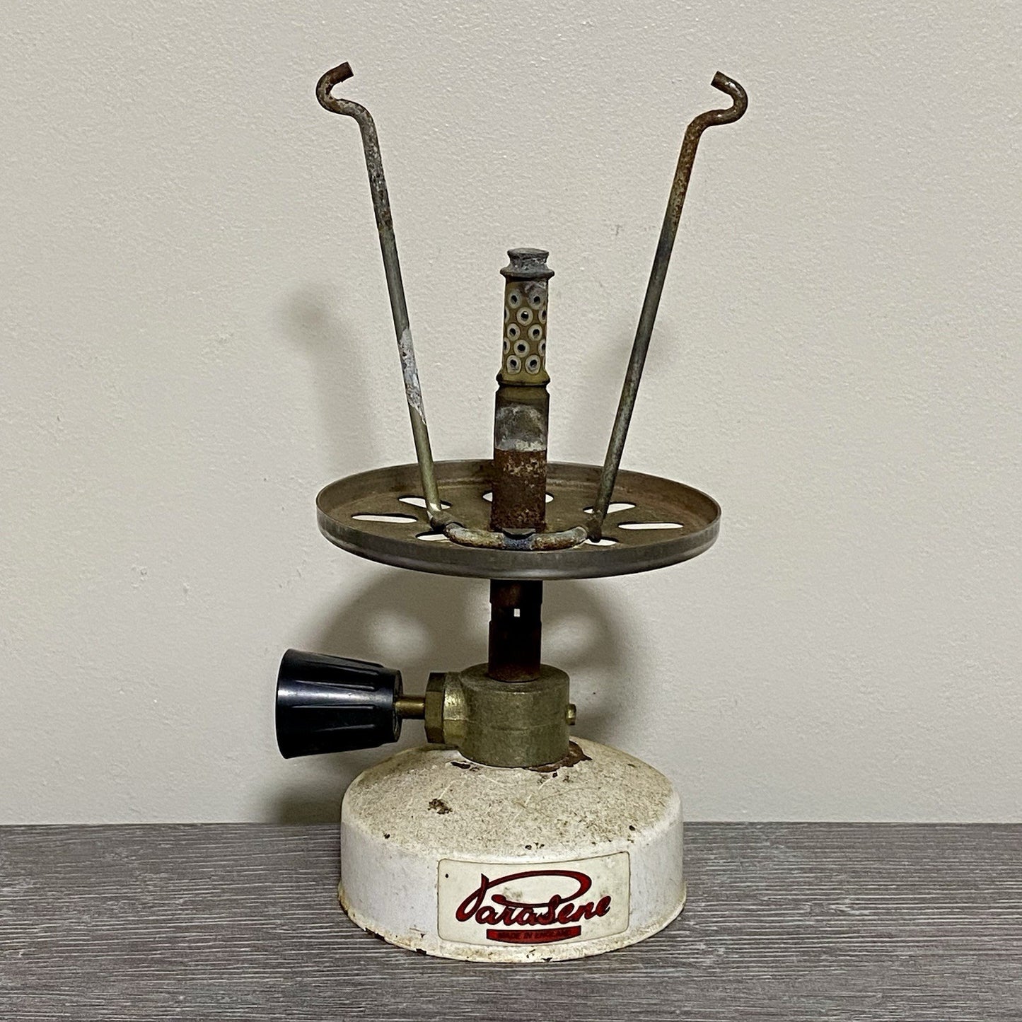 Vintage Parasene Gas Lamp Camping Travel Lantern Flame Burner Mantle With Valve