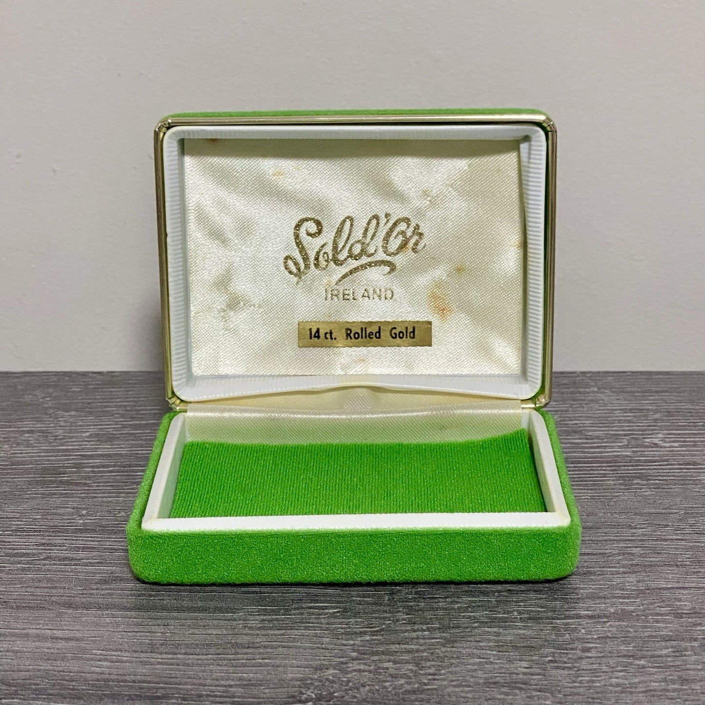 Vintage Sol D’or Jewellery Box With Flip Up Lid Rolled Gold Ireland VGC Rare