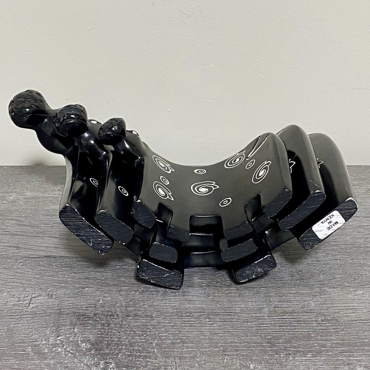 Hippo Sculpture Figurine Art Deco Soapstone 3 Piece Set Handmade Made In Kenya