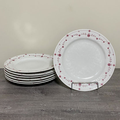 Scherzer Bavaria Art Deco Floral Round 9” Plates Flower Pattern Set Of 7 Germany