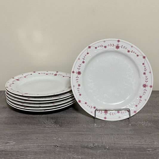 Scherzer Bavaria Art Deco Floral Round 9” Plates Flower Pattern Set Of 7 Germany