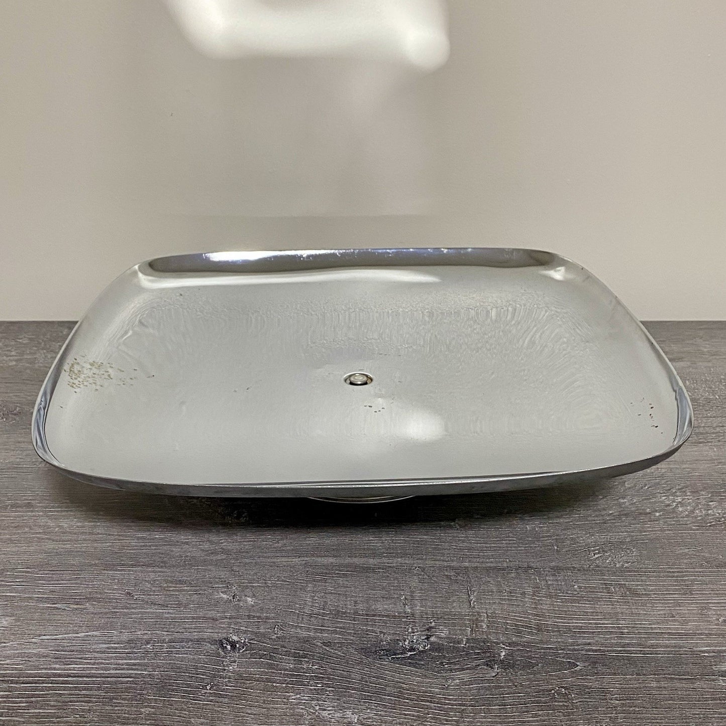 Vintage Milbern Creations 13” Square Chrome Spinning Cake Appetizer Serving Tray