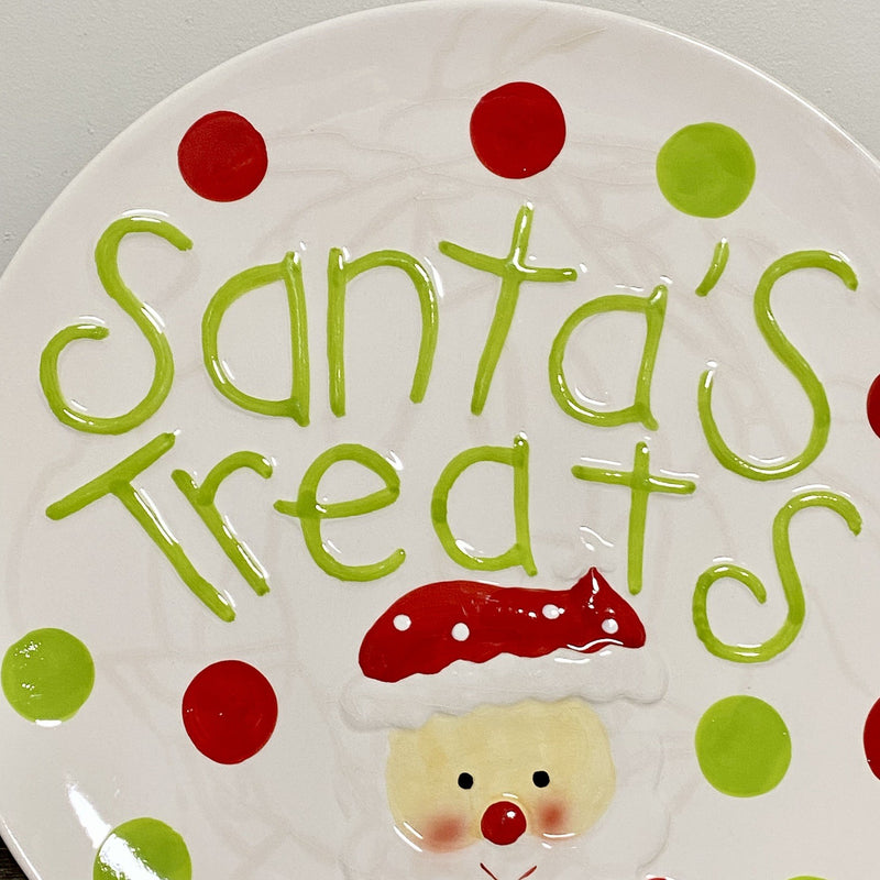 Santa’s Treats Decorative Plate Dish Xmas Decoration Art Deco Serving Platter
