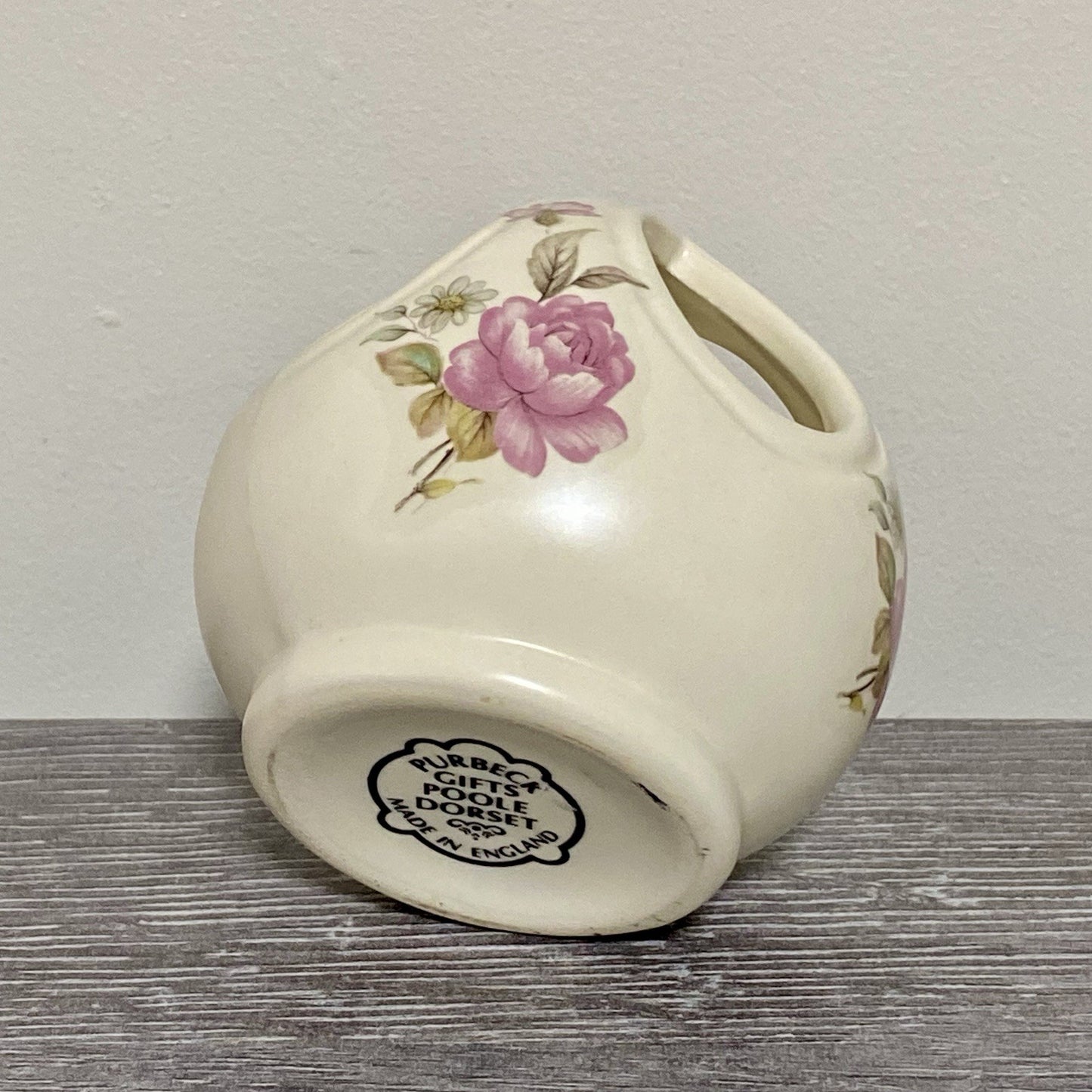 Vintage Floral Vase Tea Light Candle Holder Purbeck Gifts Poole Dorset England