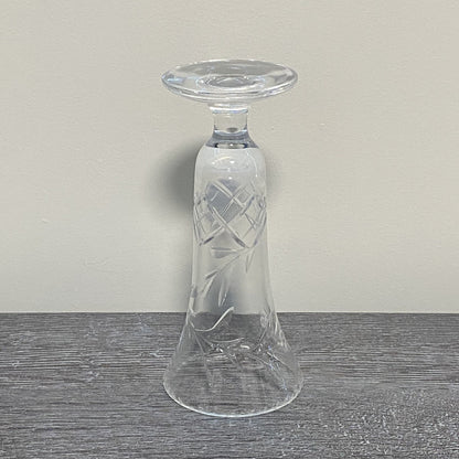 Vintage Crystal Cut Glass Clear Round Floral Art Deco Flared Fluted Flower Vase
