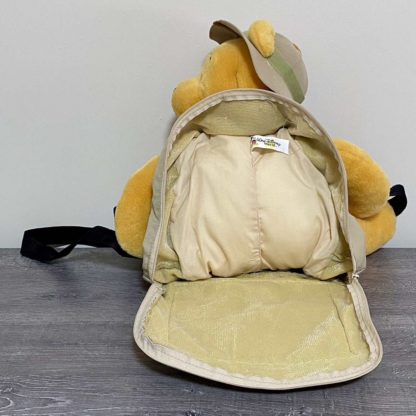 Official Disney World Winnie The Pooh Safari Plush With Rucksack Soft Toy Rare