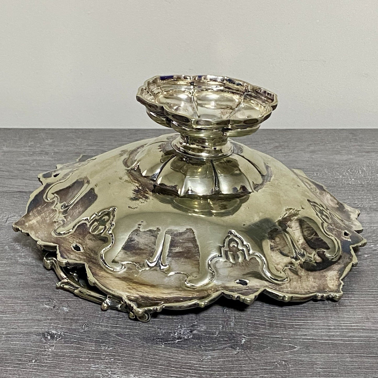 Antique Walker & Hall Sheffield Fruit Bowl With Handle Silver Plate 10” Art Rare