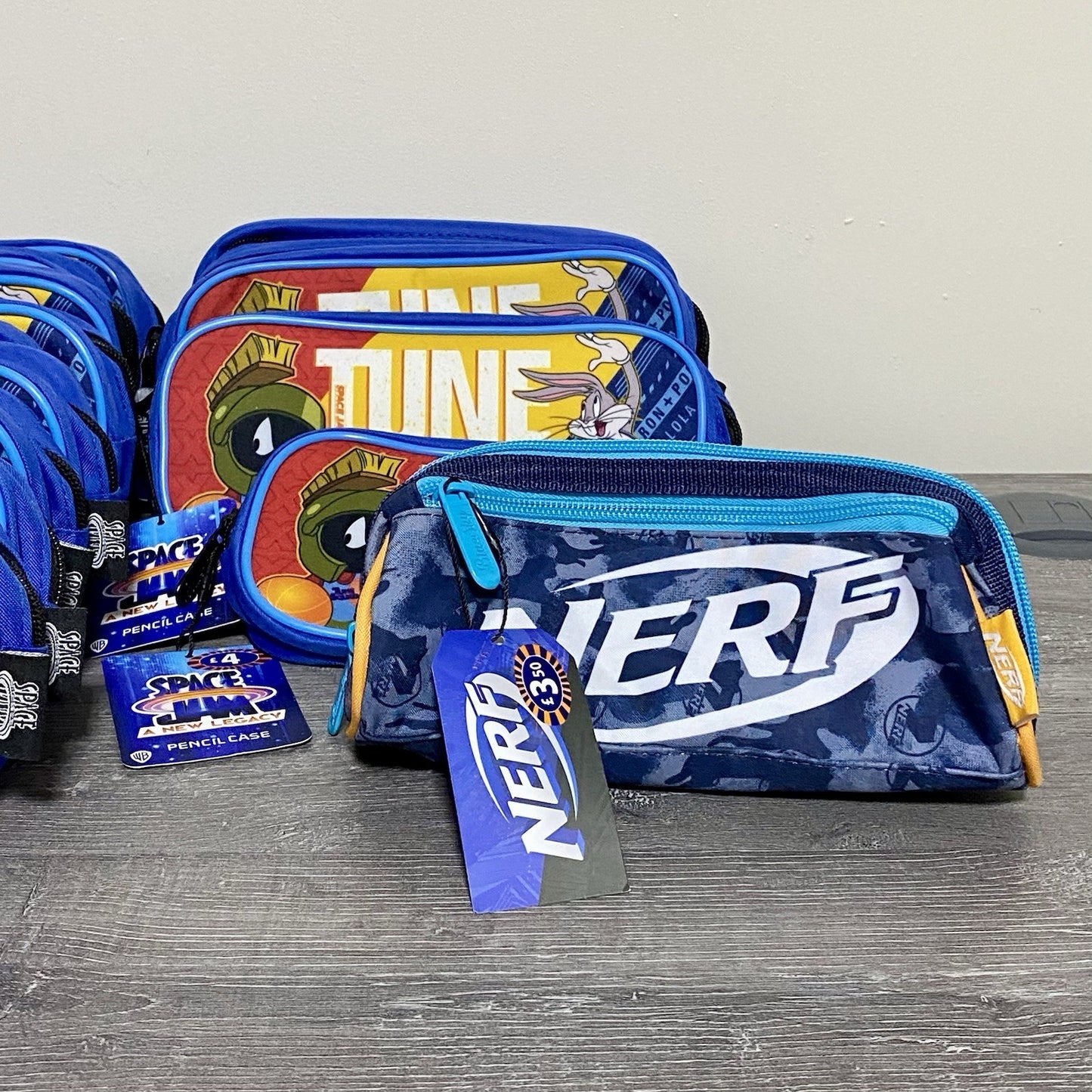 Pencil Case Cases With Zip 14x Job Lot Bulk Nerf Space Jam Bugs Bunny Bundle