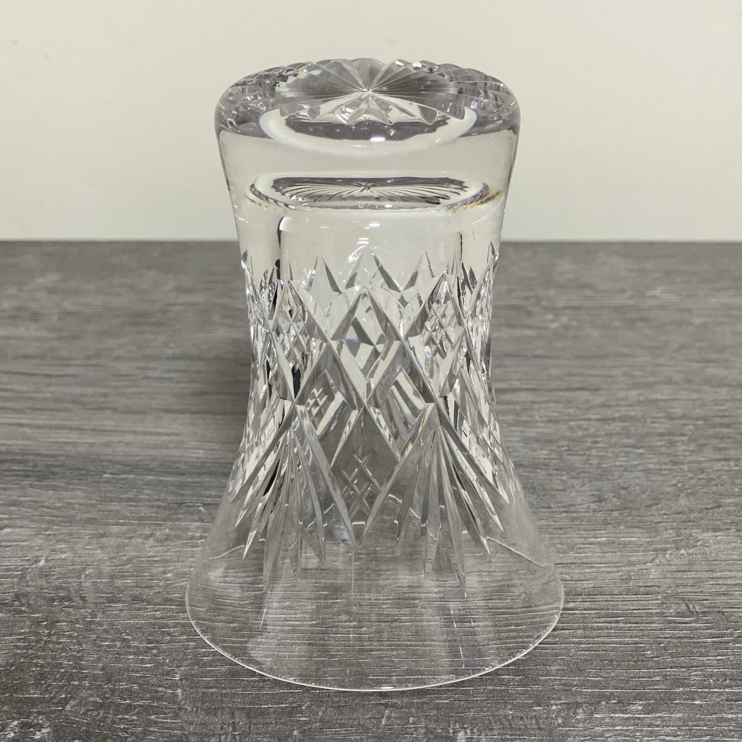 Vintage Small Round Cut Crystal Glass Vase Art Deco Diamond Pattern Retro Style