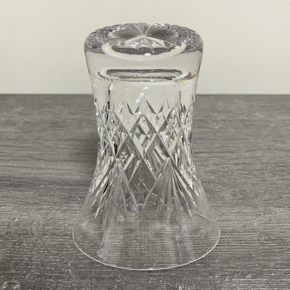 Vintage Small Round Cut Crystal Glass Vase Art Deco Diamond Pattern Retro Style