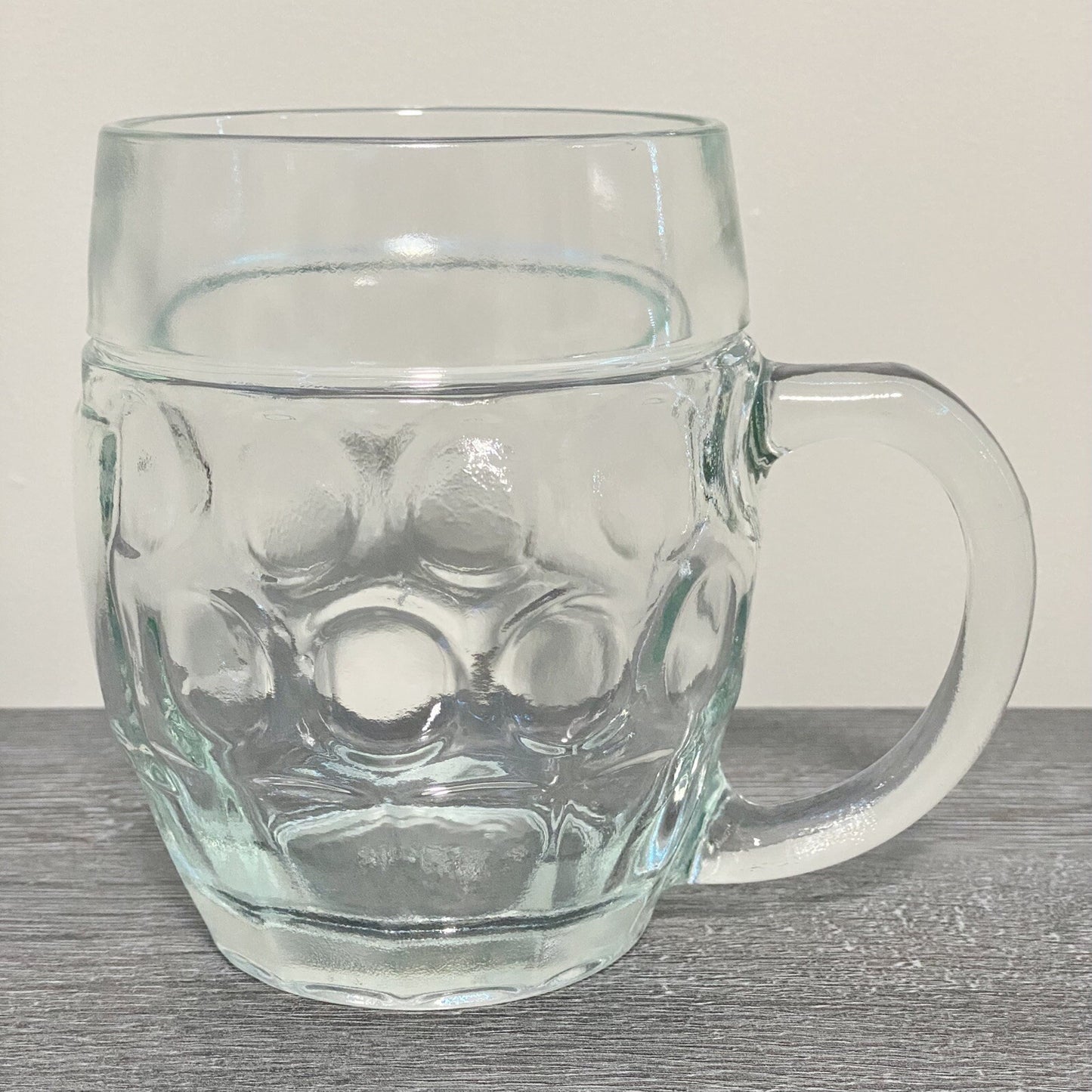 Traditional Dimple Pint Heavy Lager Beer Pub Mug Glass & Handle SB Austria Rare
