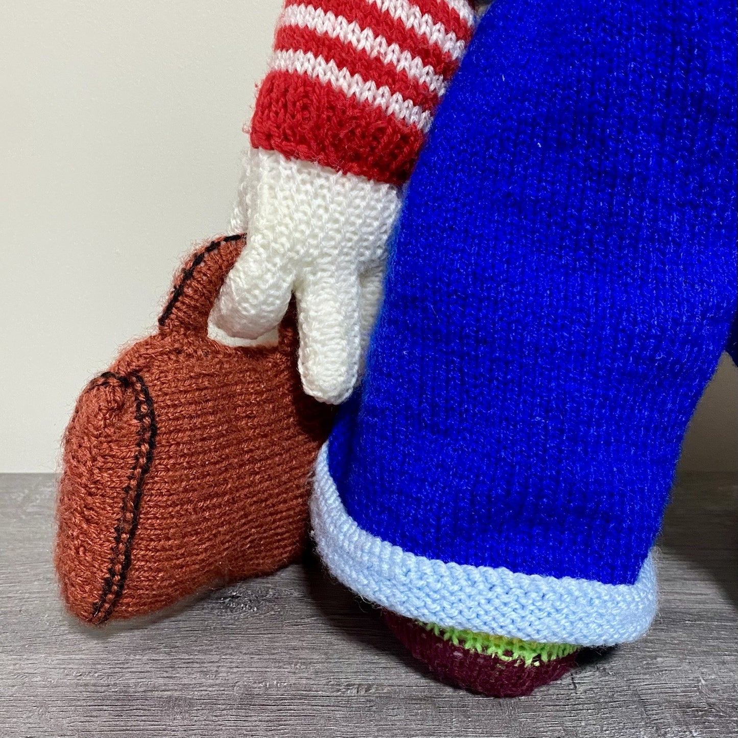 Vintage Jean Greenhowe Hand Knitted XXL Large Mechanic Clown Plush Soft Toy Rare