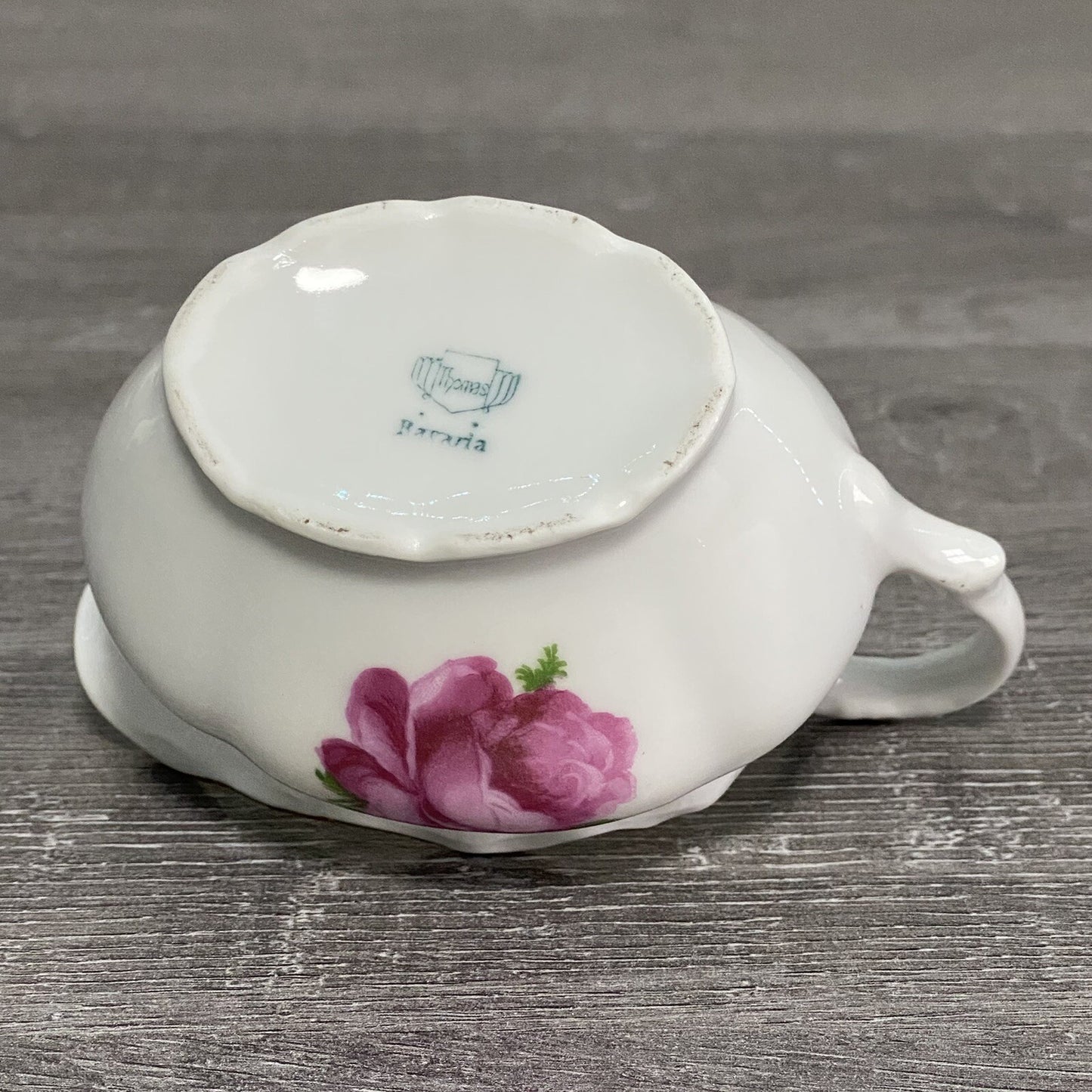 Vintage Bavaria Sugar Bowl & Creamer Jug Set Wild Rose Floral Design Gold Trim