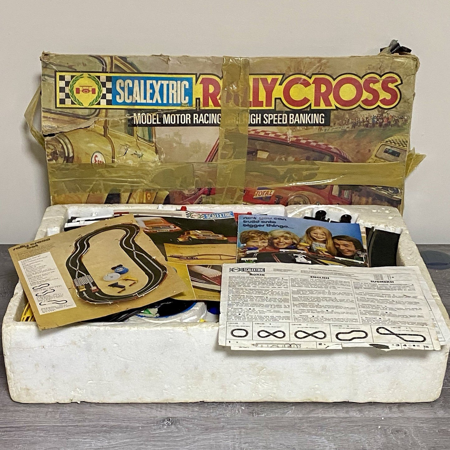 Vintage Scalextric Rally Cross C579 Set & Auto Start Accessory C275 Bundle Rare