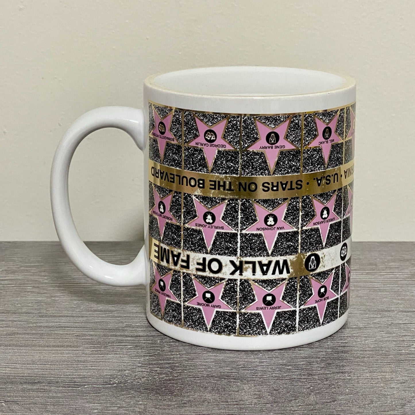 Vintage Hollywood Walk Of Fame Coffee Mug Tea Cup 1992 Famous Stars Celebrities