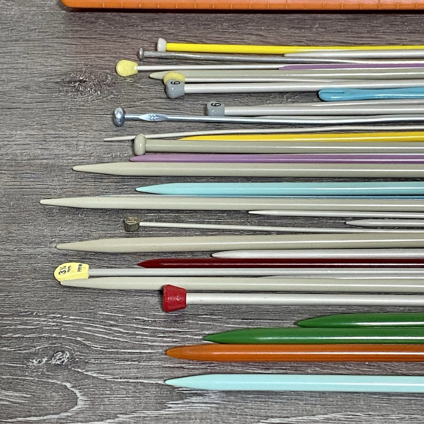 Knitting Needles Pins & Vintage Knit Tub Case Various Thickness Length Job Lot