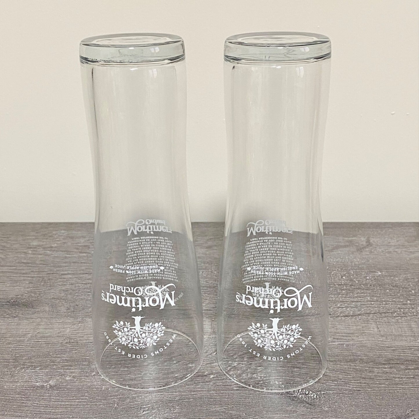 Mortimers Orchard Pint Glass Bar Pub Glasses Brand New - Choose Your Qty