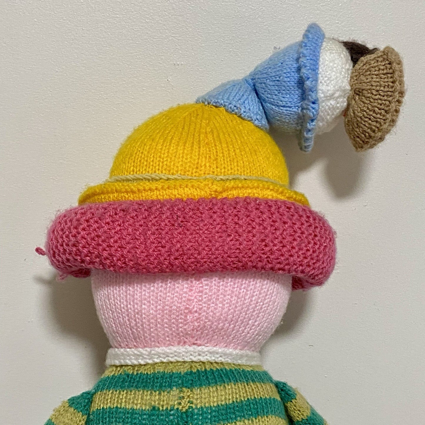 Vintage Jean Greenhowe Hand Knitted XXL Large Butcher Clown Plush Soft Toy Rare