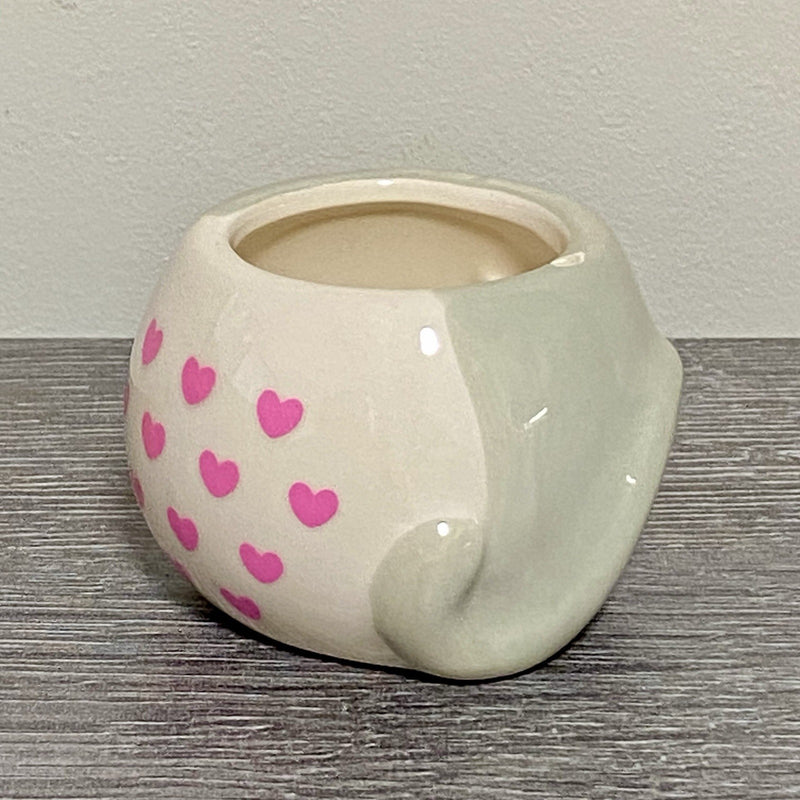 Small Round Ceramic Pot Dish With Hearts Heart Plant Pot Planter Bud Vase Holder