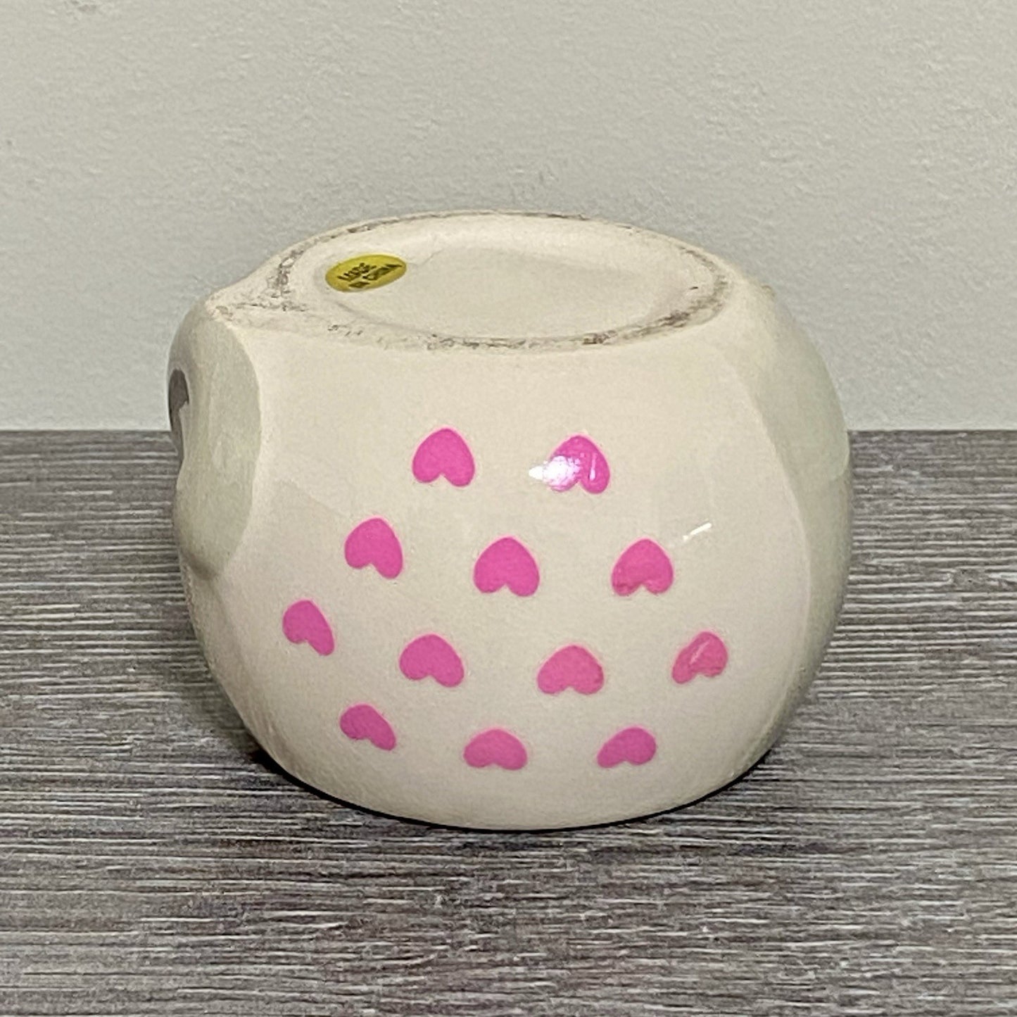 Small Round Ceramic Pot Dish With Hearts Heart Plant Pot Planter Bud Vase Holder