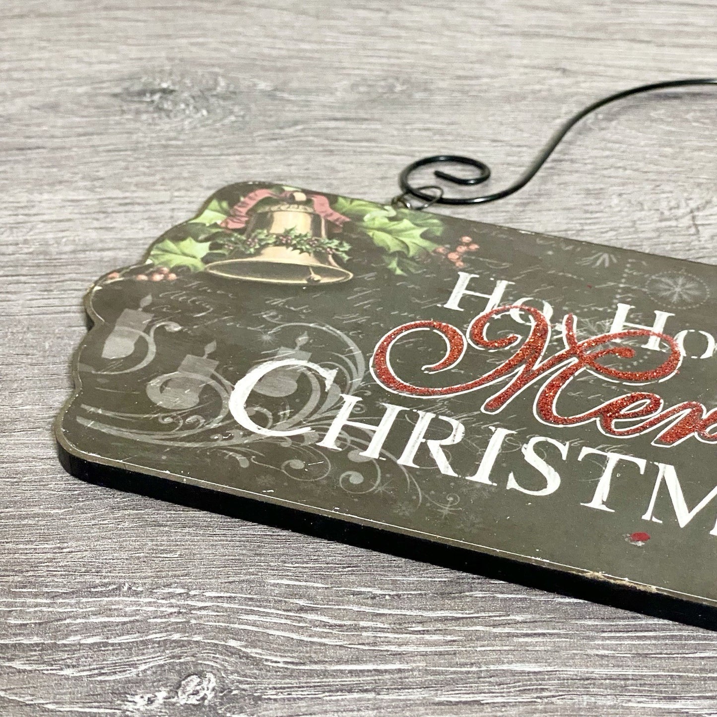 Ho Ho Ho Merry Christmas Santa Door Sign Plaque Wooden Xmas Hanging Decoration