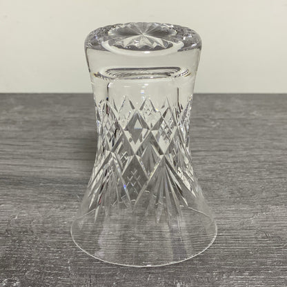 Vintage Small Round Cut Crystal Glass Vase Art Deco Diamond Pattern Retro Style