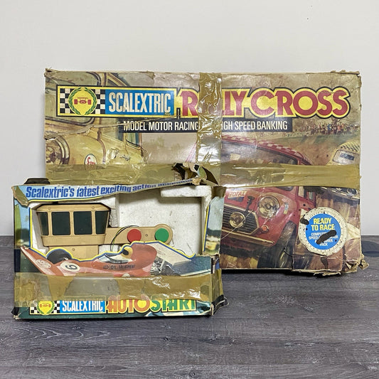 Vintage Scalextric Rally Cross C579 Set & Auto Start Accessory C275 Bundle Rare