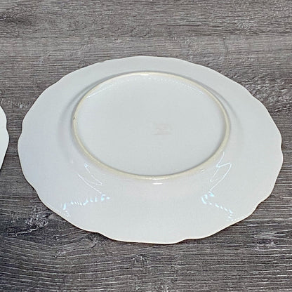Vintage 2x Epiag Czechoslovakia Floral Plate Plates Rose Round Platter Czech Set