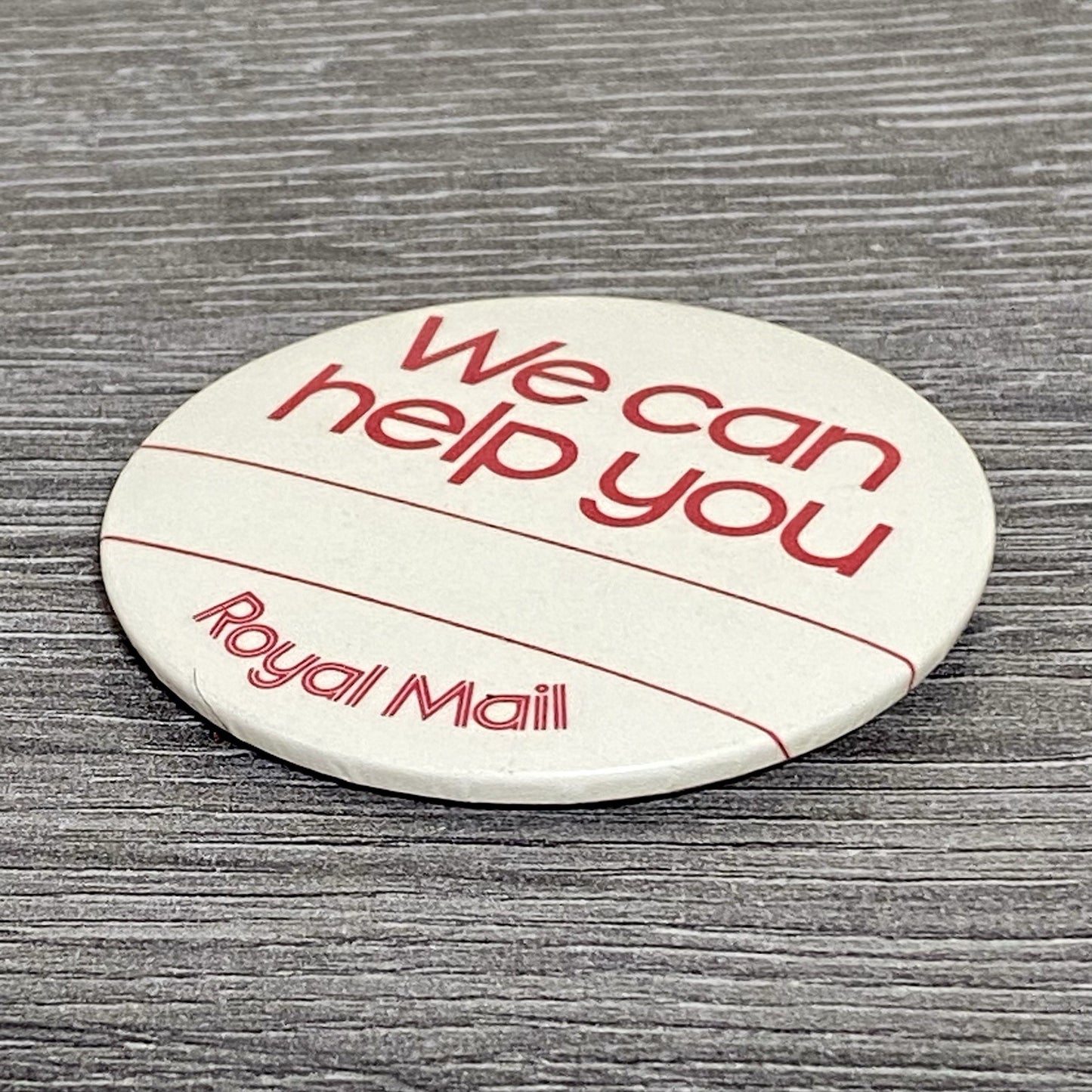 Vintage Royal Mail “We Can Help You” Collectible Pin Badge Button Postman Rare