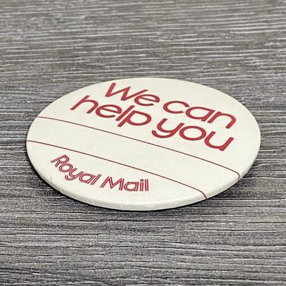 Vintage Royal Mail “We Can Help You” Collectible Pin Badge Button Postman Rare