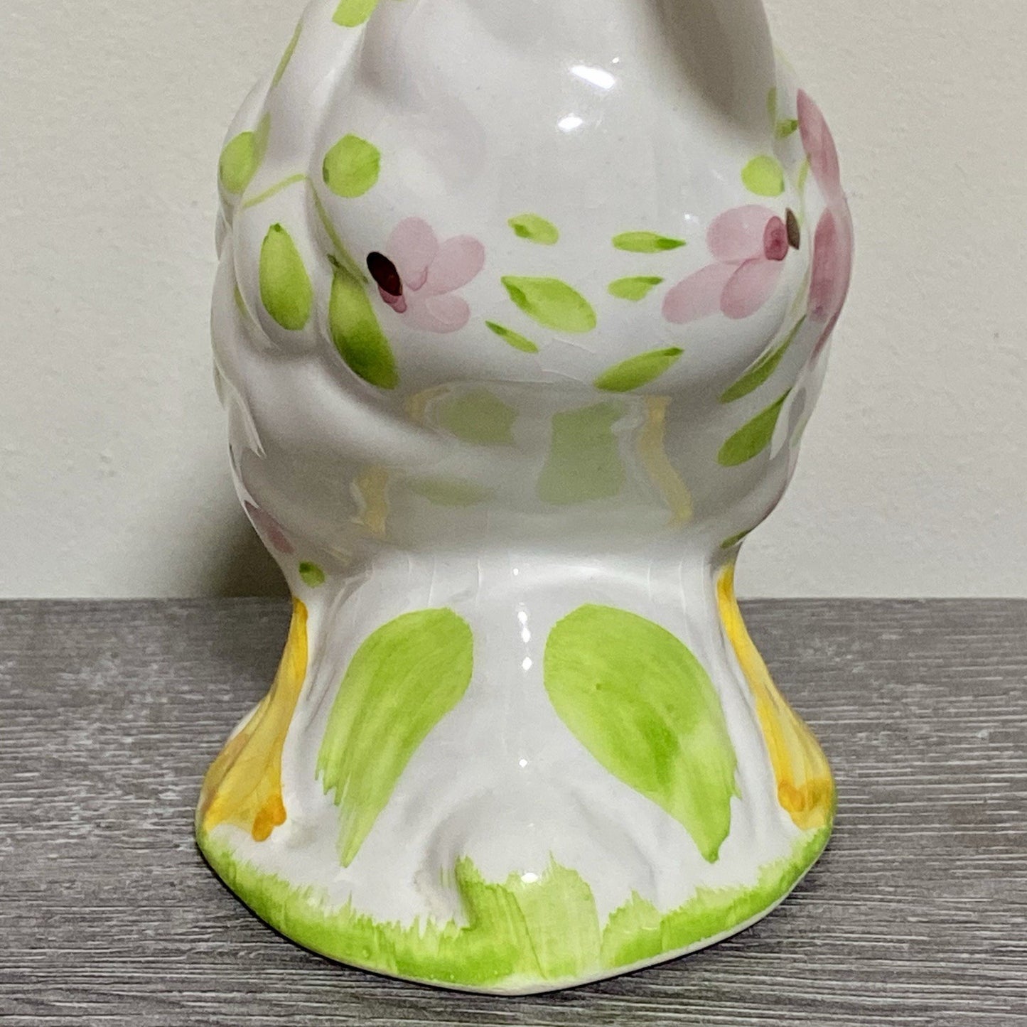Vintage Floral Duck Bird Figurine Art Deco Pottery Retro Hand Painted 1970s Fig