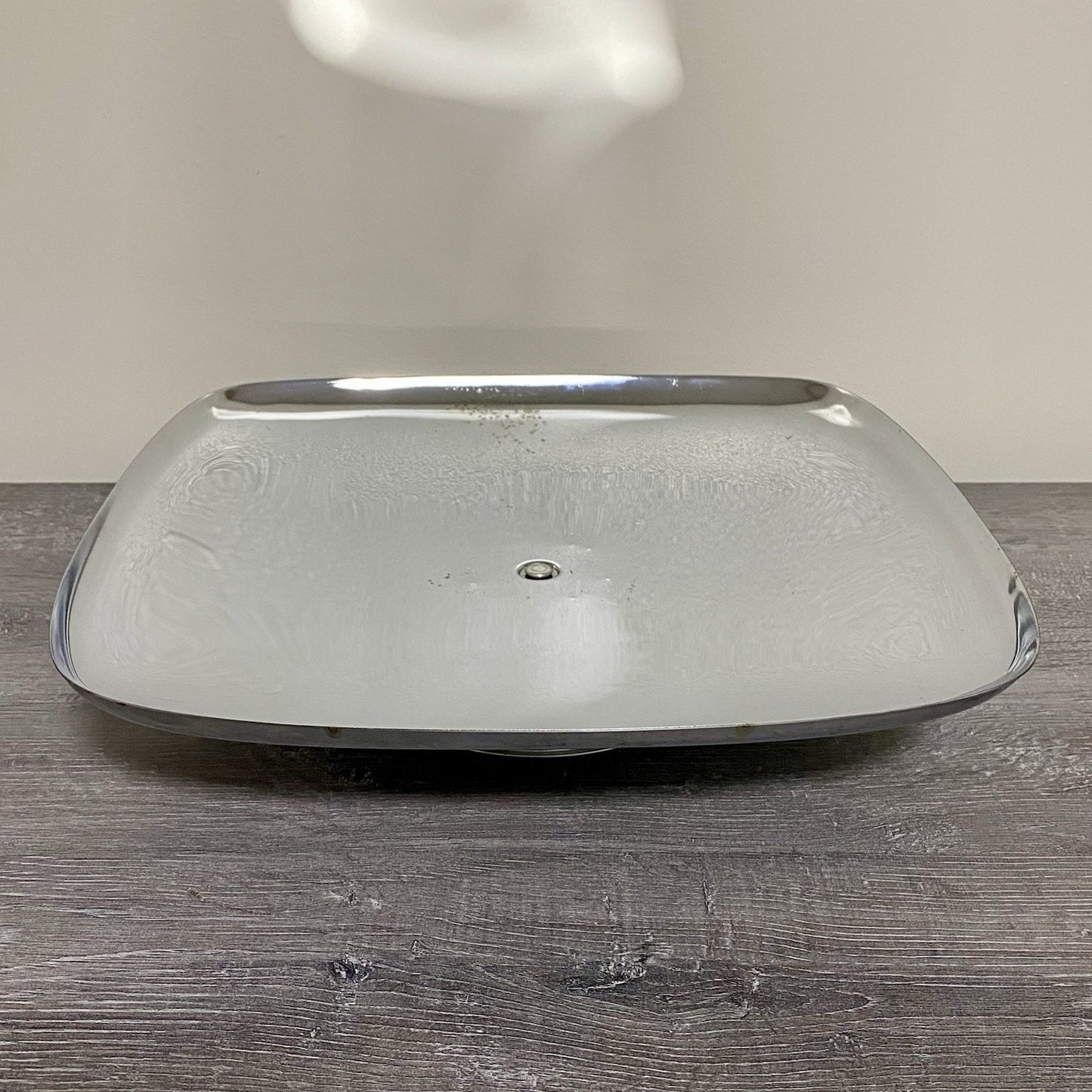 Vintage Milbern Creations 13” Square Chrome Spinning Cake Appetizer Serving Tray
