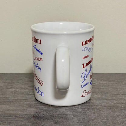 Vintage London Writing Fonts Coffee Mug Collectible Tea Cup Made In England Rare