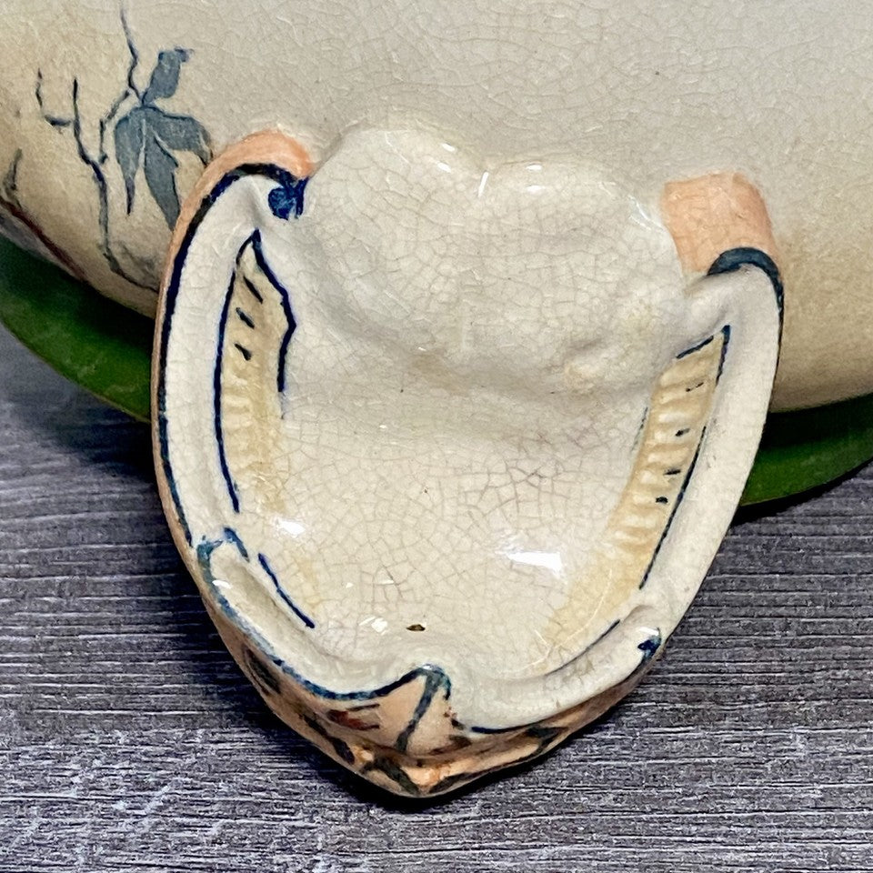 Antique Doulton Warwick Burslem Vase 1882 - 1902 Mark Floral Eagle Handled Rare